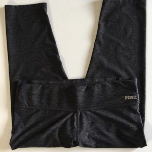 Pink. Gray Capri Yoga Pants. Medium.